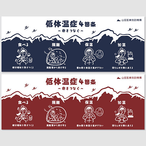   手拭い[低体温症４箇条〜命をつなぐ]イメージ703